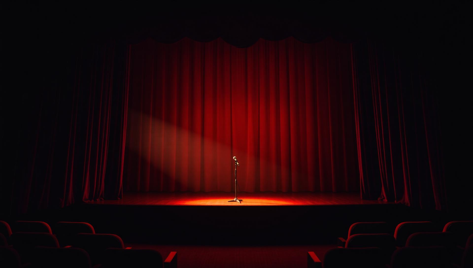 Palco cinematográfico com holofote